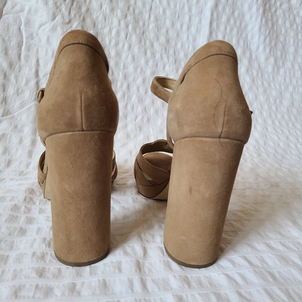 MICHAEL by Michael Kors platform suede women's sandals size 11 tan brown… - Picture 13 of 15